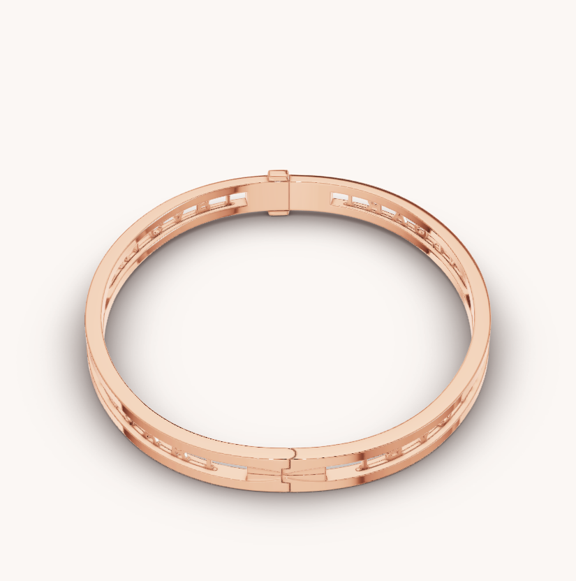 [Basjewels]ZERO 1 SPIRAL LOGO PINK GOLD BRACELET