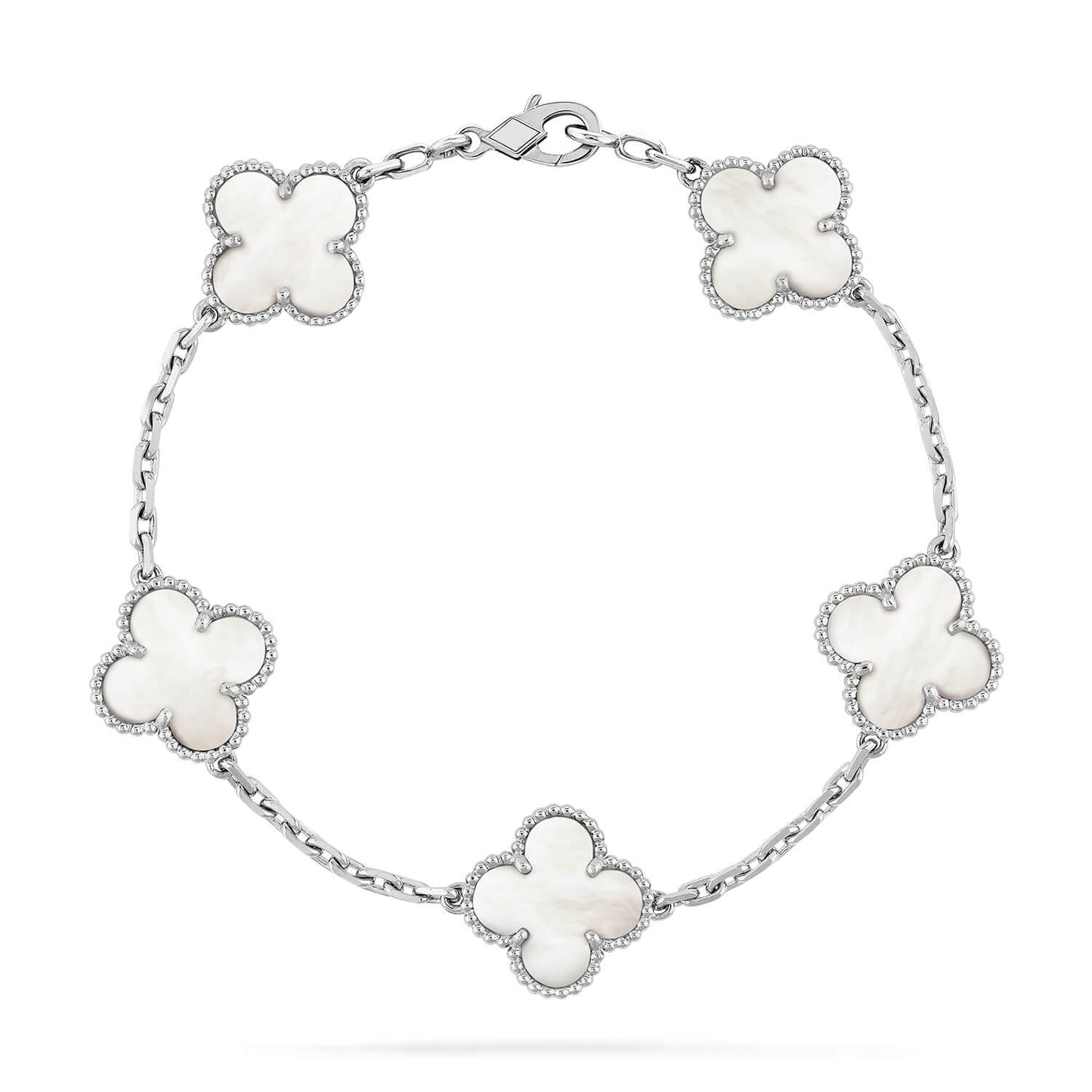 [basloveJW]CLOVER SILVER MOP 5 MOTIF BRACELET