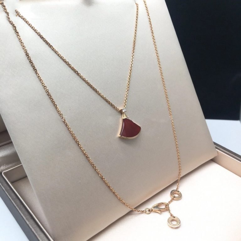 [Basjewels]DREAM NECKLACE CARNELIAN 1 DIAMOND