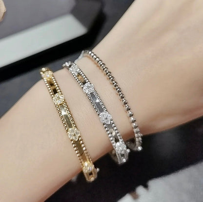 [basloveJW]CLOVER BRACELET 4MM DIAMONDS