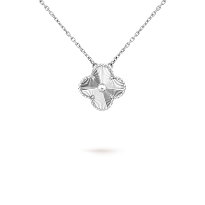 [basloveJW]CLOVER 15MM LASER NECKLACE SILVER