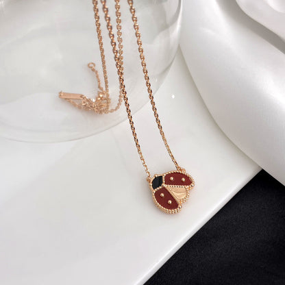 [basloveJW]LUCKY  CARNELIANS LADYBUG NECKLACE