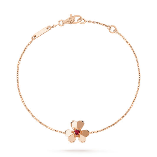 [basloveJW]FRIVOLE GOLD FLOWER PINK MALACHITE BRACELET