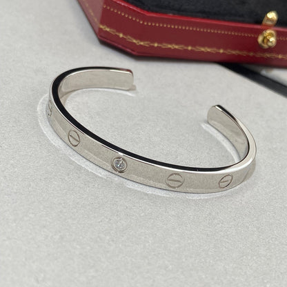 [basloveJW]LOVE BRACELET 6.1MM 1 DIAMOND OPEN CUFF