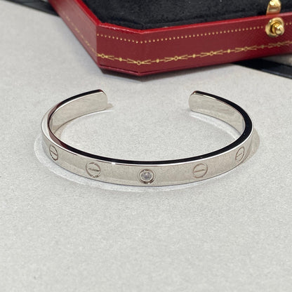 [basloveJW]LOVE BRACELET 6.1MM 1 DIAMOND OPEN CUFF