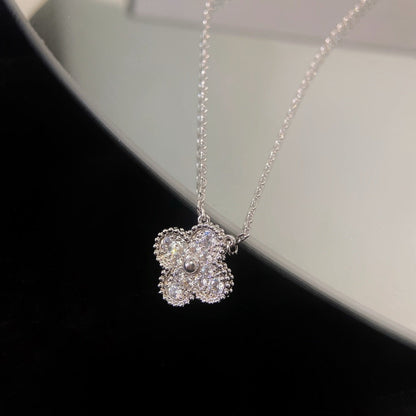 [basloveJW]CLOVER 15MM DIAMOND SINGLE FLOWER NECKLACE