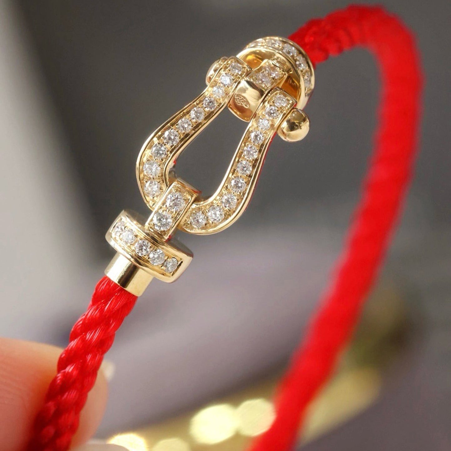 [Basjewels]FORCE LARGE HORSESHOE FULL DIAMOND BRACELET GOLD