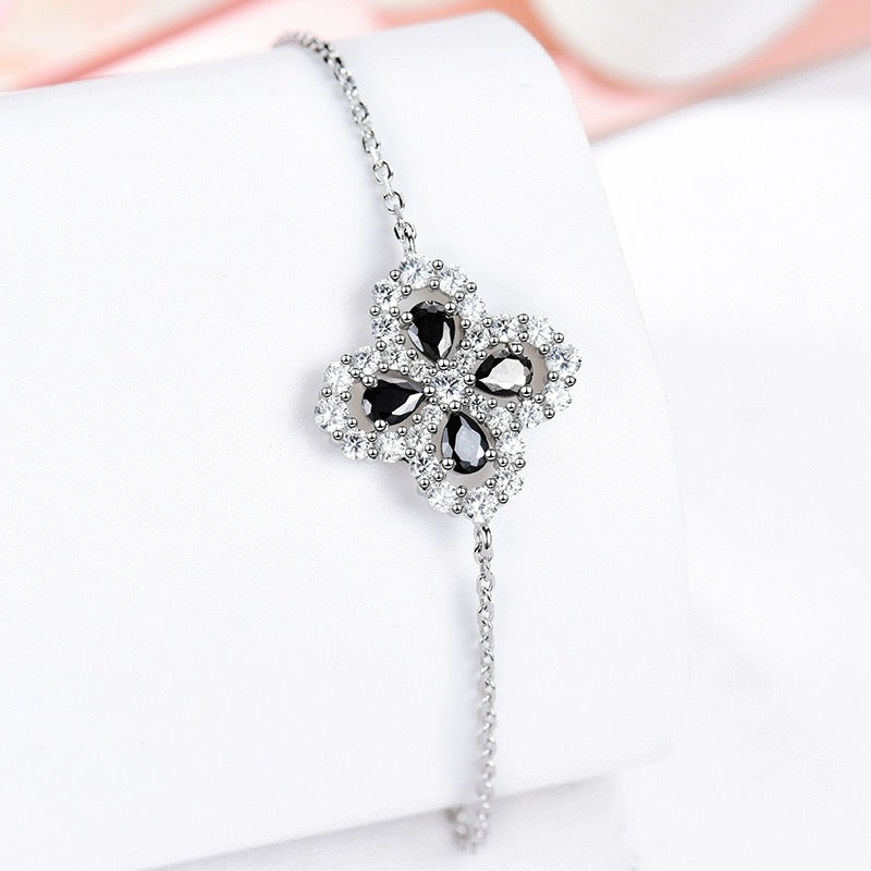 [Basjewels]LOOP BRACELET FULL MOTIF DIAMOND 16MM SILVE