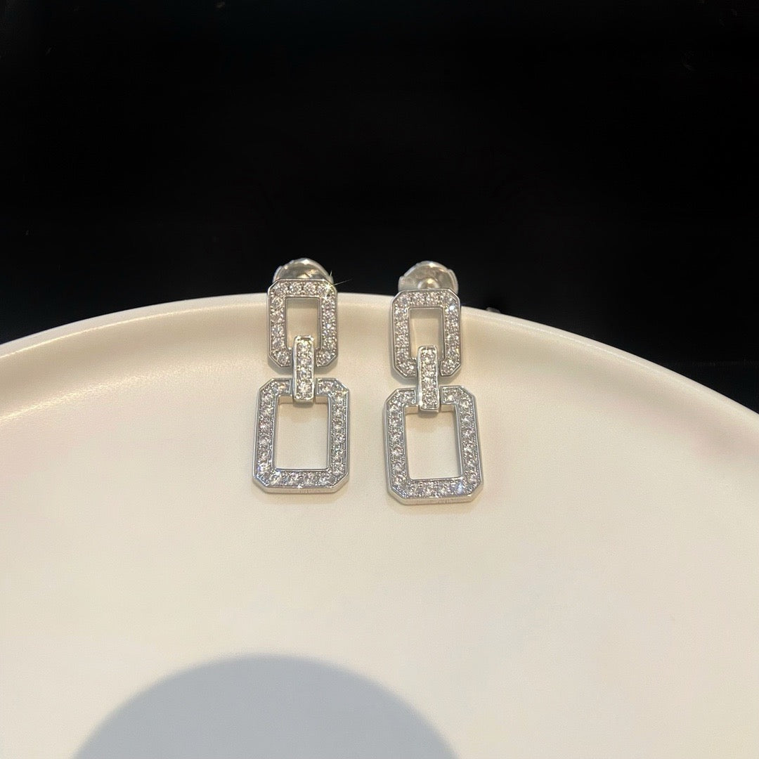 [Basjewels]LINKS MEDIUM EARRINGS DIAMOND