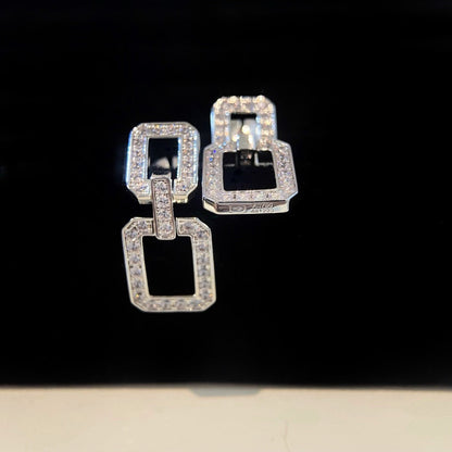 [Basjewels]LINKS MEDIUM EARRINGS DIAMOND