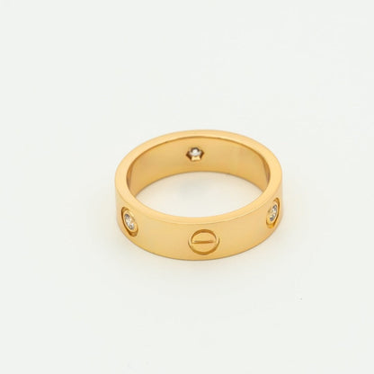 [basloveJW]LOVE RING 5.5MM 3 DIAMONDS PINK GOLD