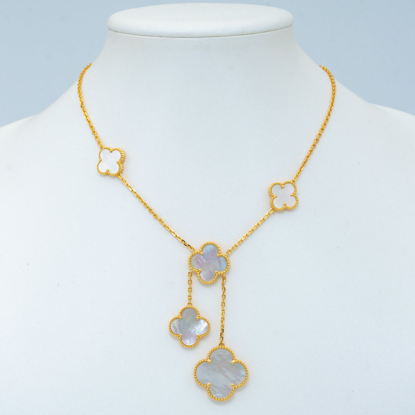 [basloveJW]CLOVER MOTHER OF PEARL NECKLACE 6 MOTIF