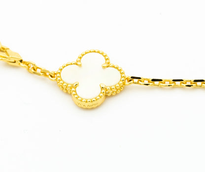 [basloveJW]CLOVER BRACELET 5 MOTIFS ONYX MOP