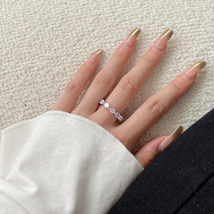 [BASLOVE]Exquisite Pear Cut Tennis Ring