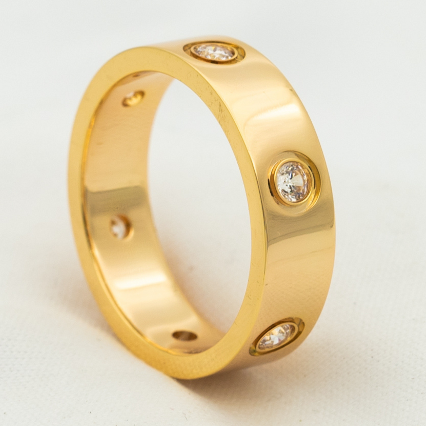 [basloveJW]LOVE RING 5.5MM 6 DIAMONDS PINK GOLD