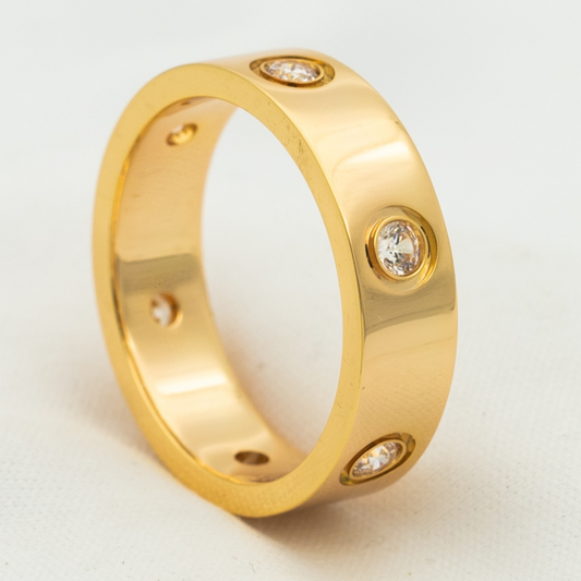 [basloveJW]LOVE RING 5.5MM 6 DIAMONDS PINK GOLD