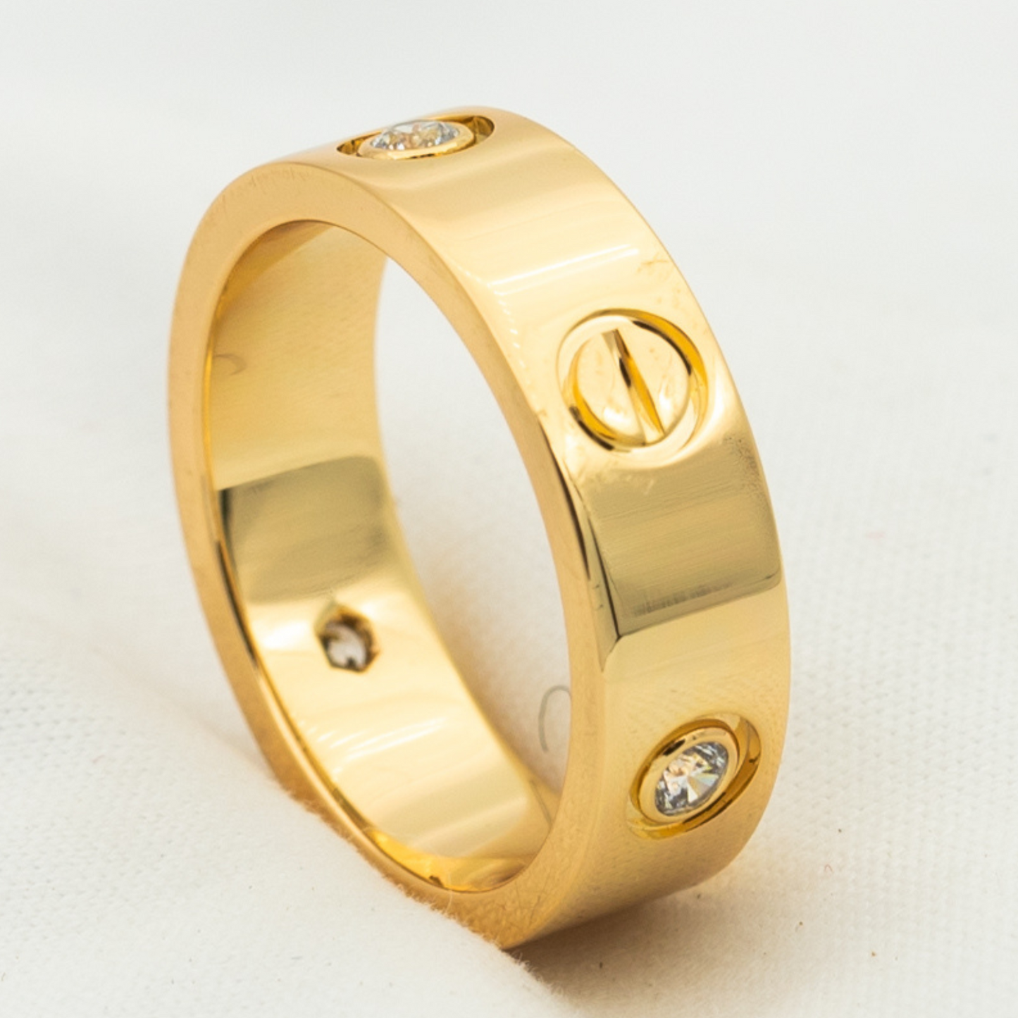 [basloveJW]LOVE RING 5.5MM 3 DIAMONDS PINK GOLD