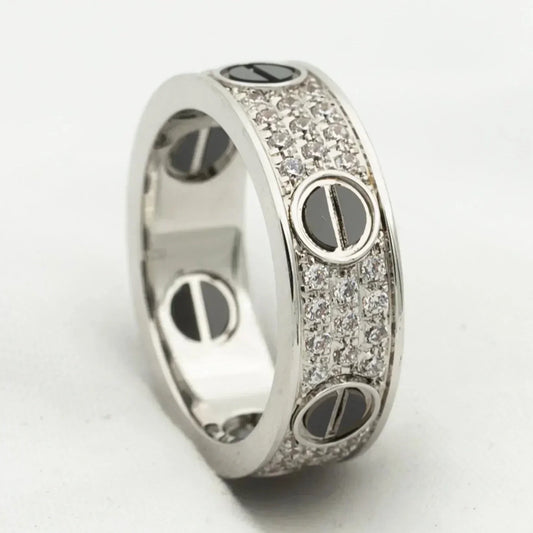 [basloveJW]LOVE RING 5.5MM DIAMONDS PAVED CERAMIC