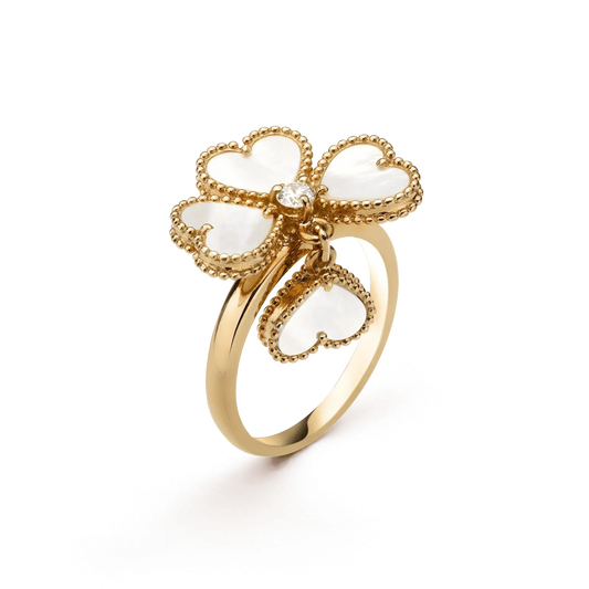 [basloveJW]SWEET CLOVER WHITE MOP RING