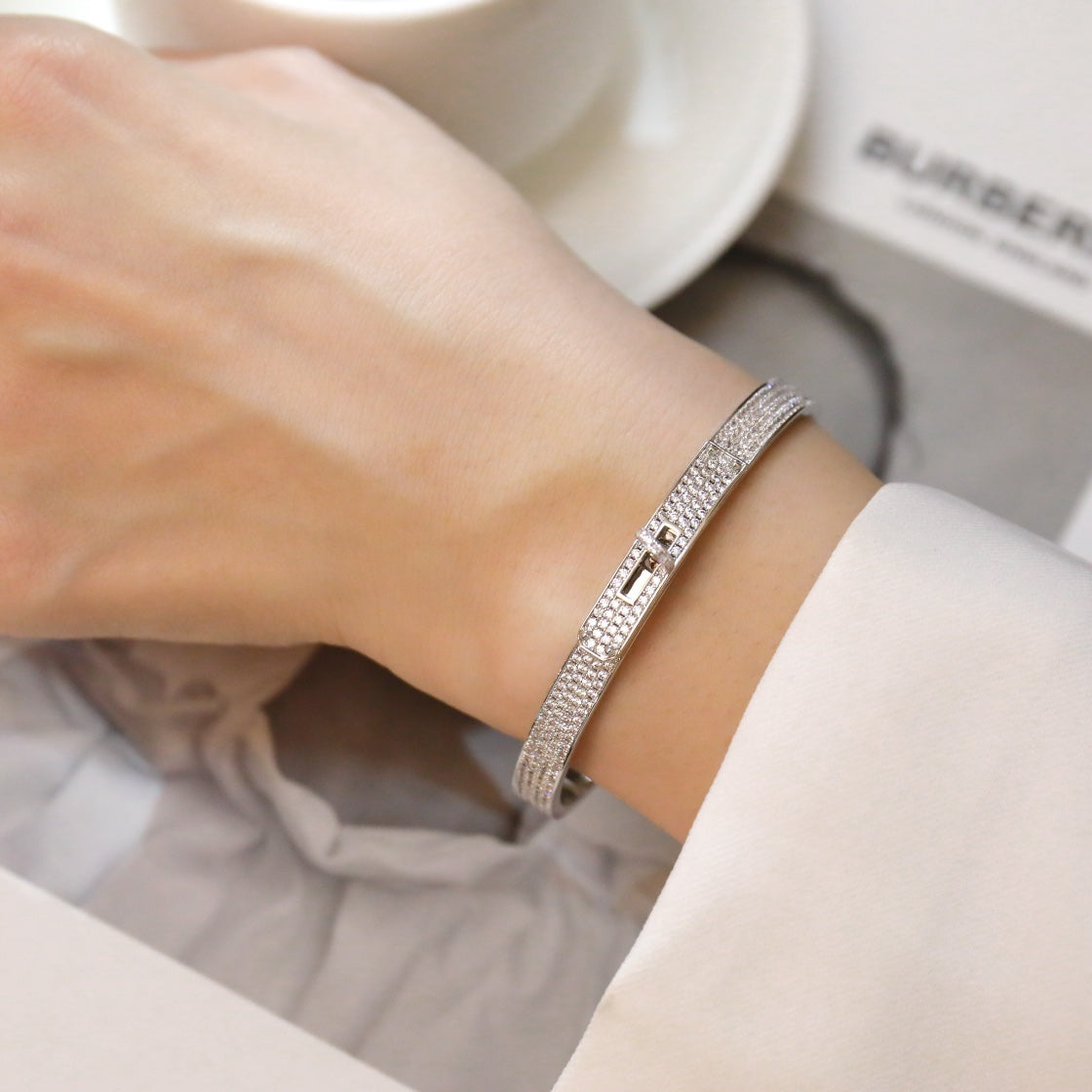 [Basjewels]KELLY BRACELET DIAMOND PAVED