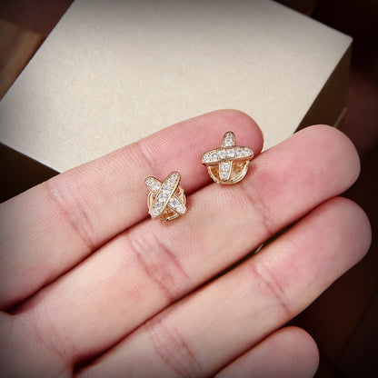 [Basjewels]JEUX DE GOLD DIAMOND EARRINGS