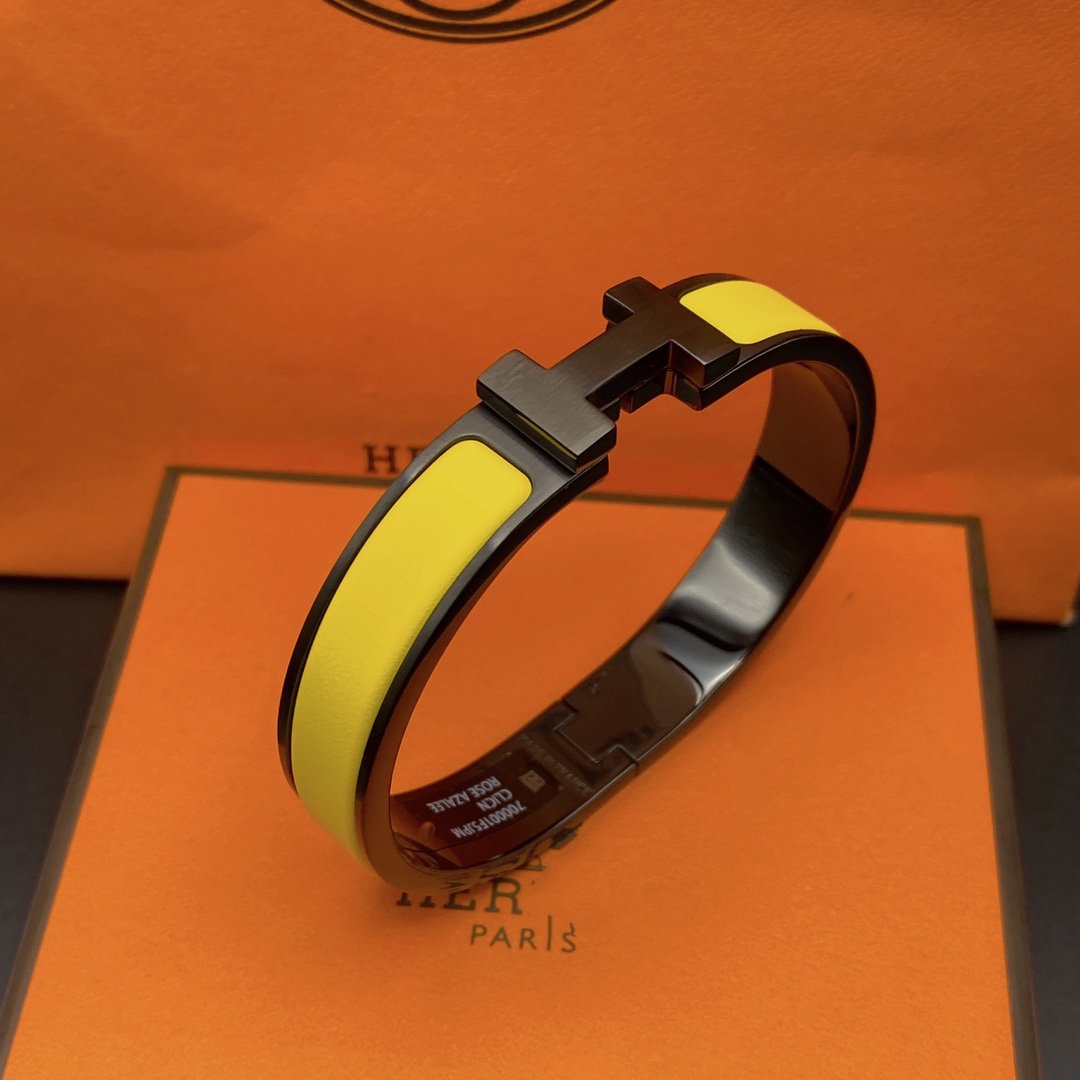 [Basjewels]CLIC HM SO BLACK YELLOW BRACELET