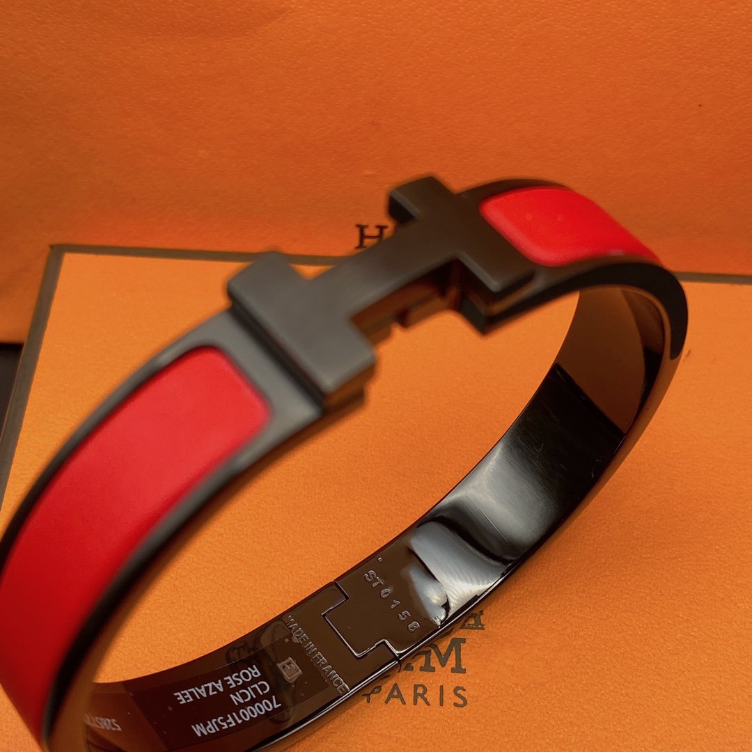 [Basjewels]CLIC HM SO BLACK RED BRACELET