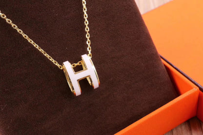 [Basjewels]HM CLIC YELLOW ENAMEL GOLD NECKLACE