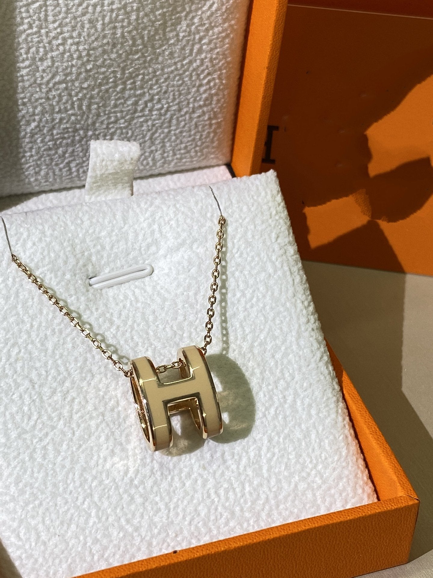 [Basjewels]HM CLIC YELLOW ENAMEL GOLD NECKLACE