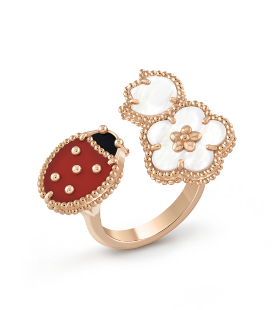 [basloveJW]LUCKY 3 MOTIF ROSE GOLD RING