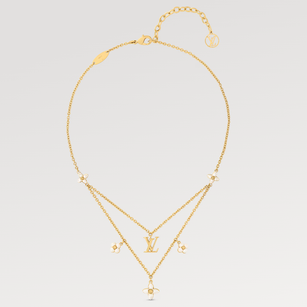 [Basjewels]FLOWERGRAM GOLD MOP DOUBLE ROW NECKLACE