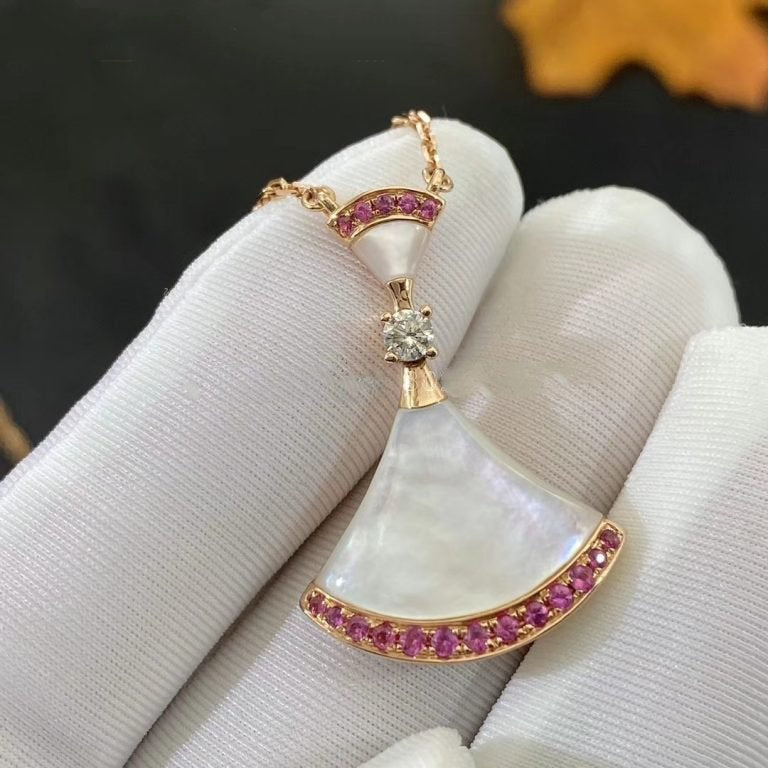 [Basjewels]DREAM NECKLACE MOP PINK DIAMOND