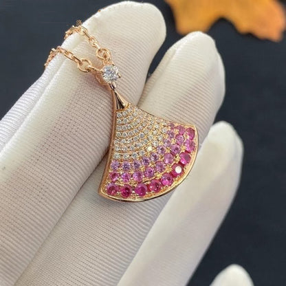 [Basjewels]DREAM NECKLACE PINK GOLD PINK DIAMOND