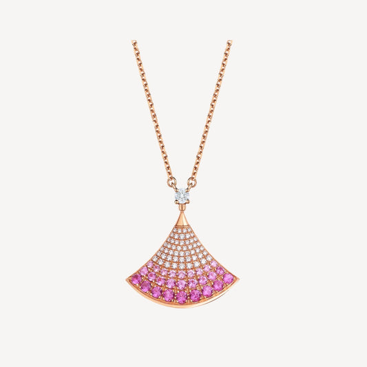 [Basjewels]DREAM NECKLACE PINK GOLD PINK DIAMOND