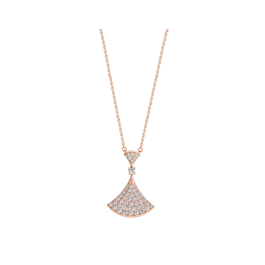 [Basjewels]DREAM NECKLACE PINK GOLD FULL DIAMOND