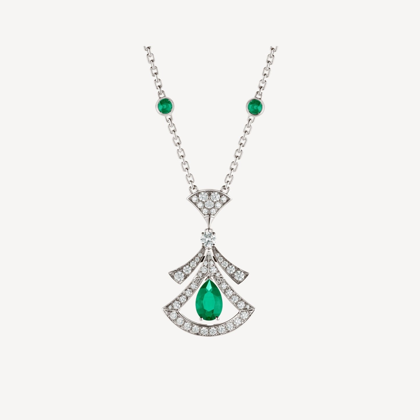 [Basjewels]DREAM NECKLACE MALACHITE DIAMOND SILVER