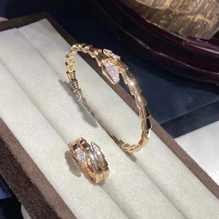 [Basjewels]SERPENTI BRACELET DIAMONDS PINK GOLD