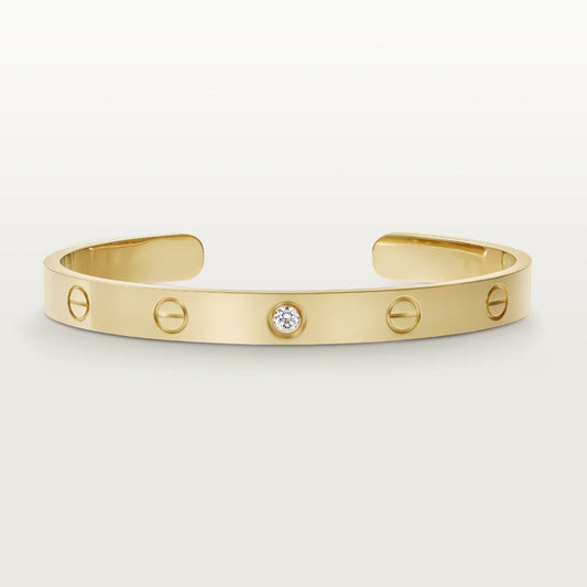 [basloveJW]LOVE BRACELET 6.1MM 1 DIAMOND OPEN CUFF