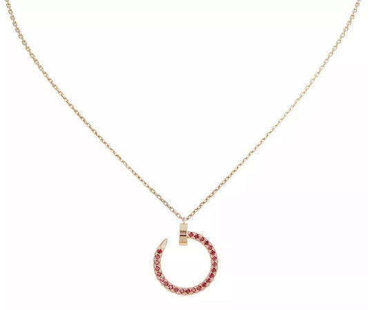 [basloveJW]JUSTE NECKLACE GOLD RED DIAMONDS