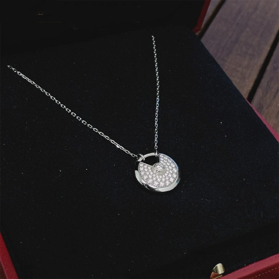 [basloveJW]AMULETTE SILVER FULL DIAMOND NECKLACE