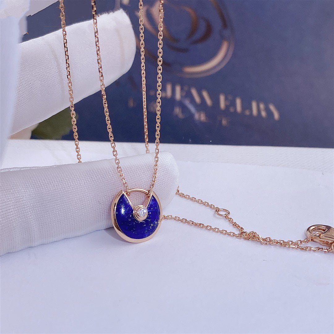 [basloveJW]AMULETTE ROSE GOLD AGATE NECKLACE