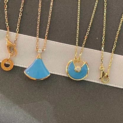 [Basjewels]AMULETTE GOLD TURQUOISE NECKLACE