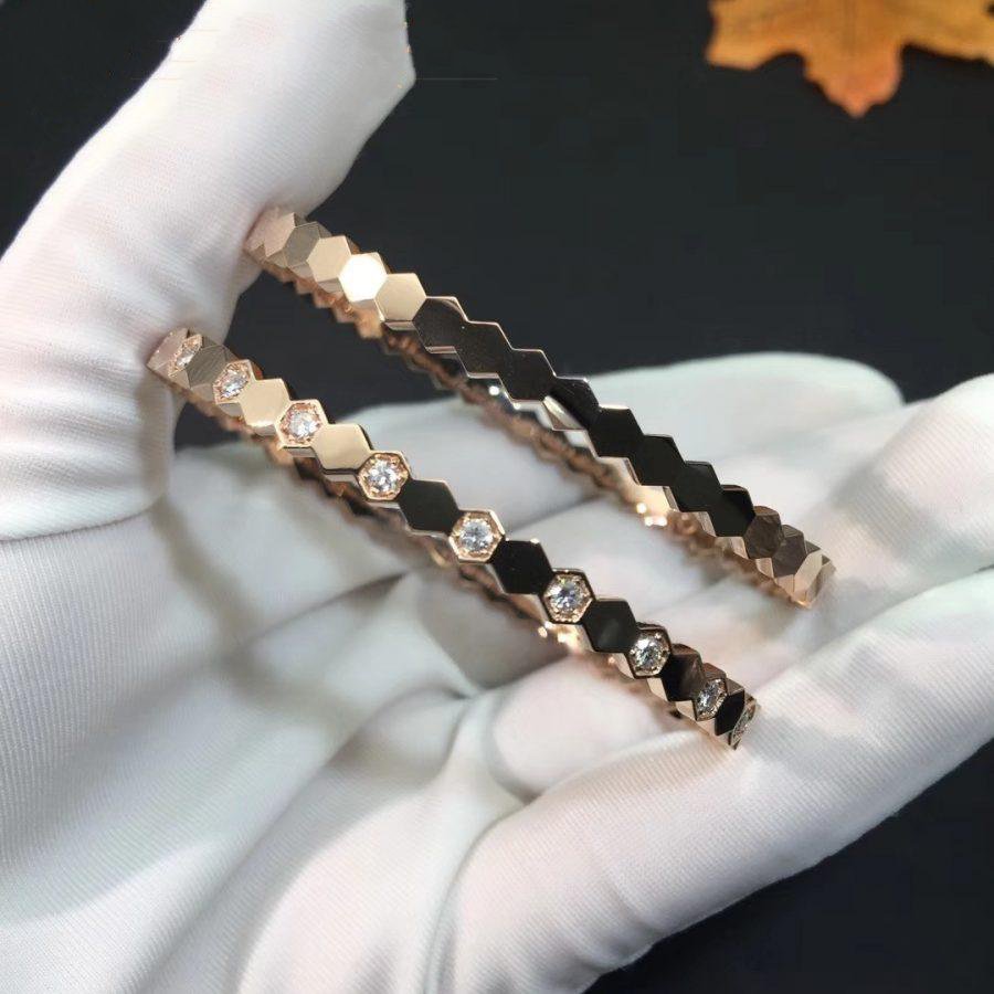 [Basjewels]BEE LOVE PINK GOLD DIAMOND BRACELET