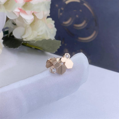 [Basjewels]BEE LOVE PINK GOLD DIAMOND EARRINGS