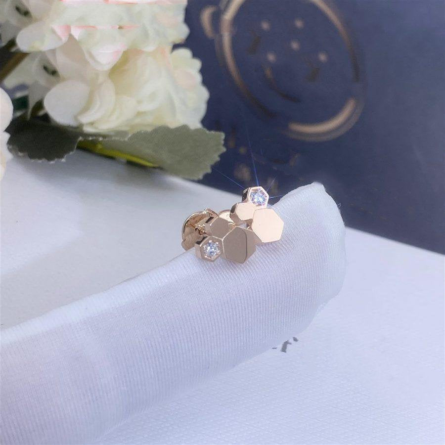 [Basjewels]BEE LOVE PINK GOLD DIAMOND EARRINGS