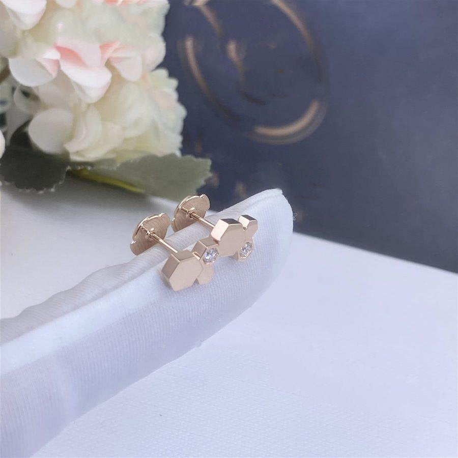 [Basjewels]BEE LOVE PINK GOLD DIAMOND EARRINGS