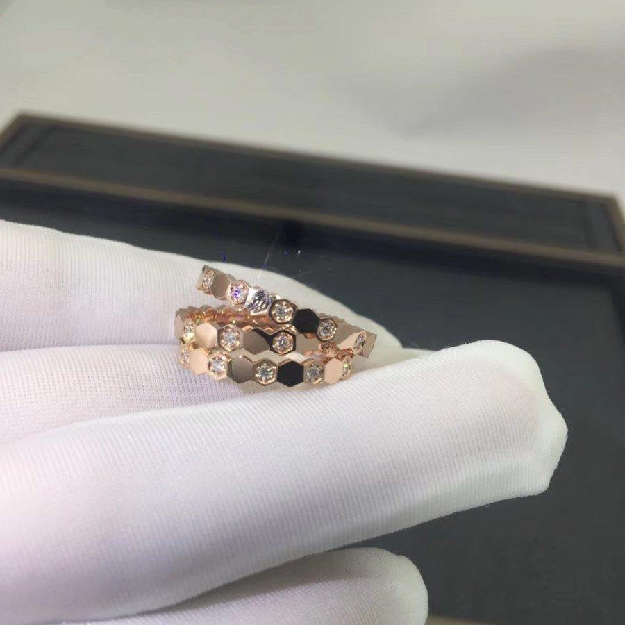 [Basjewels]BEE LOVE RING PINK GOLD DIAMOND