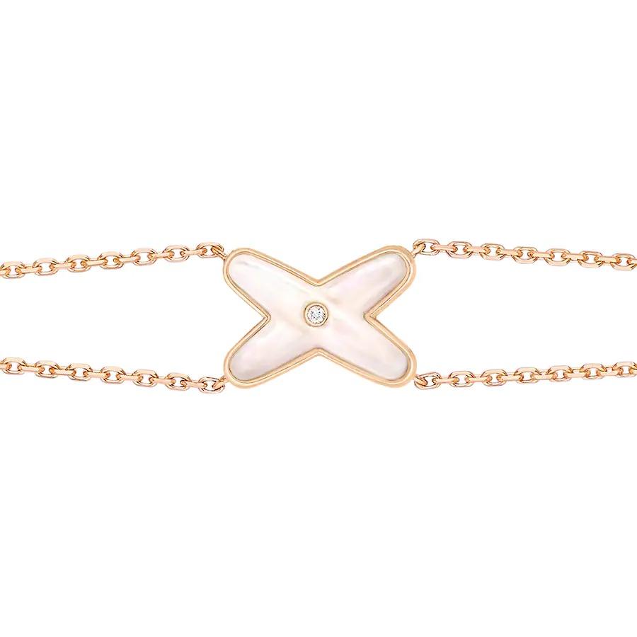 [Basjewels]JEUX BRACELET WHITE MOP PINK GOLD 1 DIAMOND