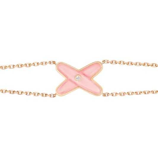 [Basjewels]JEUX BRACELET PINK MOP PINK GOLD 1 DIAMOND