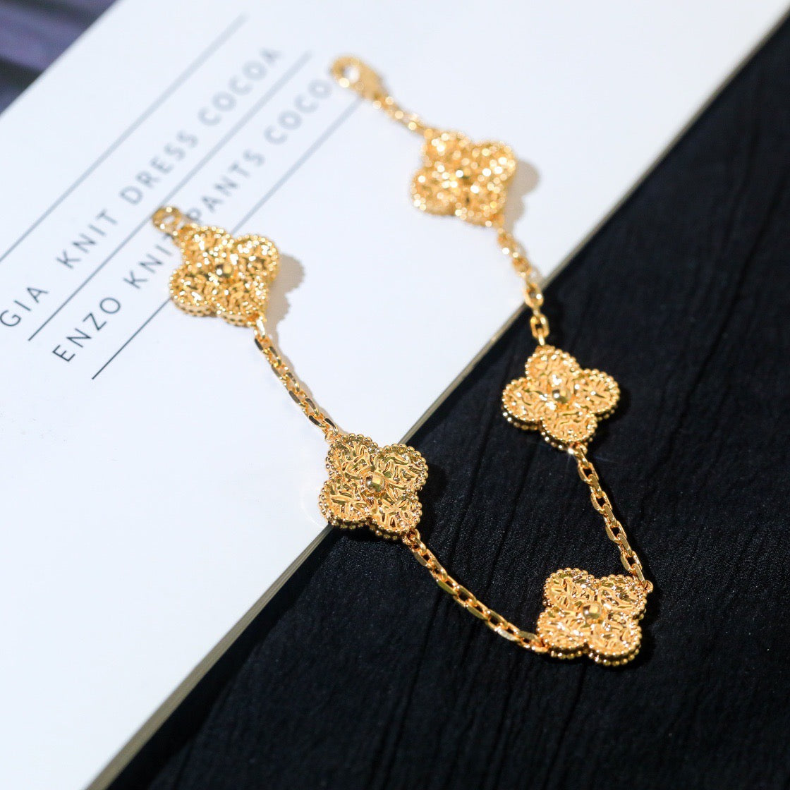 [basloveJW]CLOVER 5 MOTIFS BRONZING BRACELET